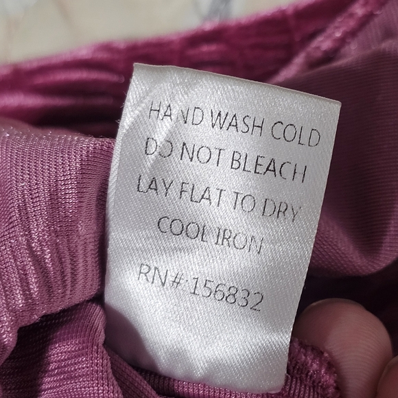 Bibi Women’s Metallic Pink Velvet Button Down Shirt Ruched Long Sleeve Sz Small - Picture 14 of 14